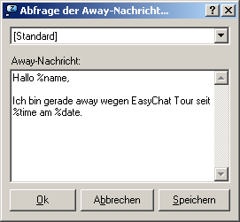 Awaynachricht-Eingabefenster